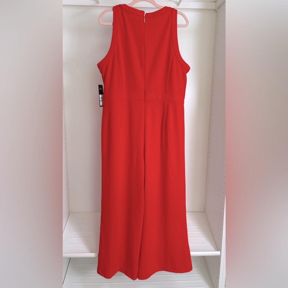 Karl Lagerfeld Orange Wide Leg Crop Jumpsuit - Picture 4 of 6